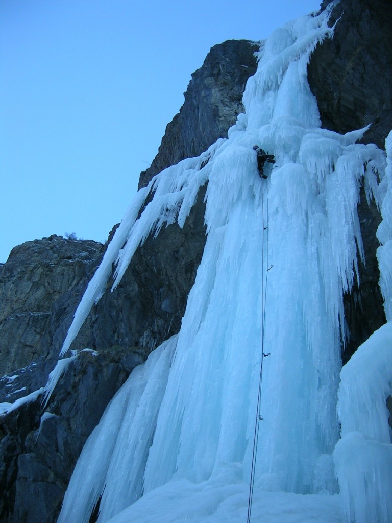 Cascade de glace des Moulins (5) à La Grave dans le massif de l'Oisans