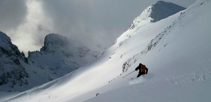 premiers virages en haut de la combe des Vans, Belledonne