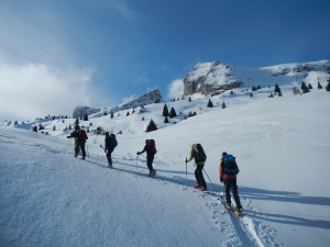 versant nord du pic de Bure en ski, sous la combe Ratin