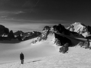 alpinisme facile sur le plateau du Trient, massif du Mont Blanc