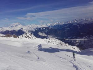 combe des plans dans le massif de la Lauzière en ski de rando